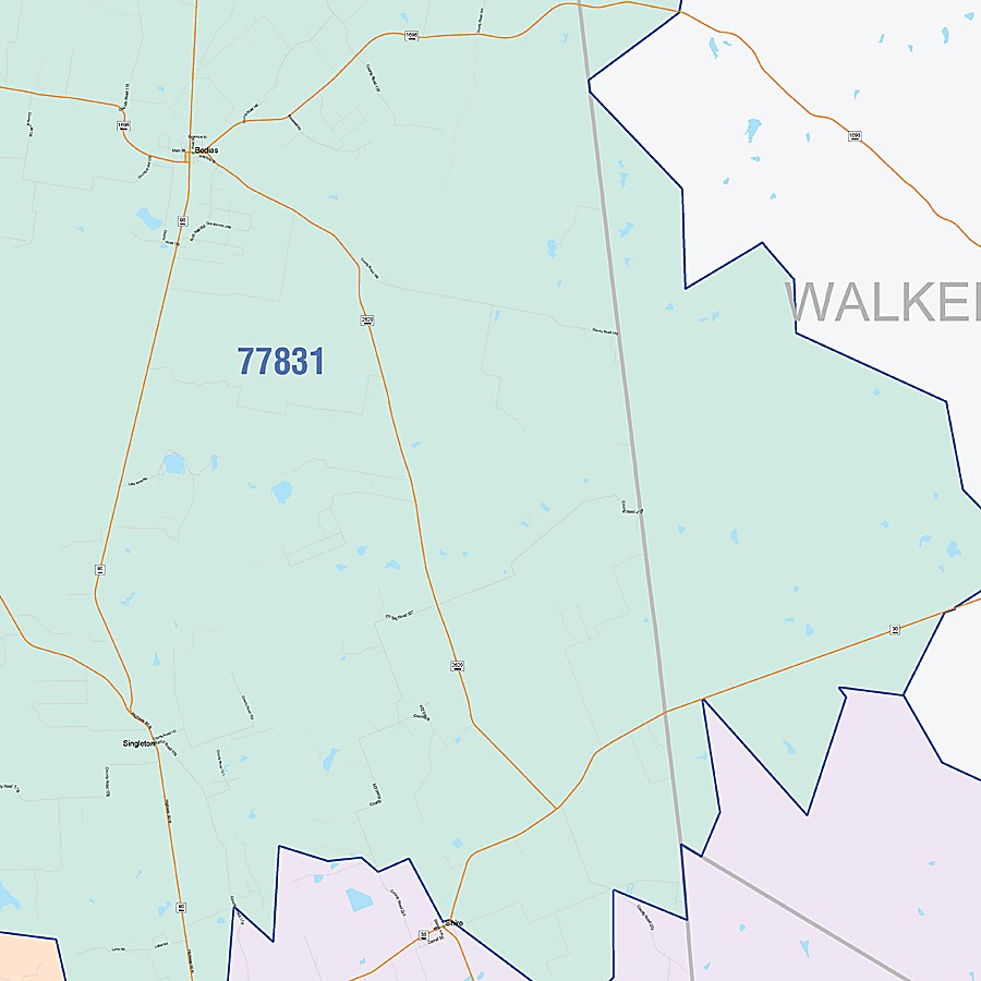Grimes County, TX Colorcast Style Wall Map