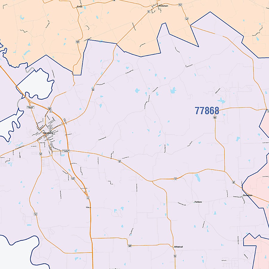Grimes County, TX Colorcast Style Wall Map