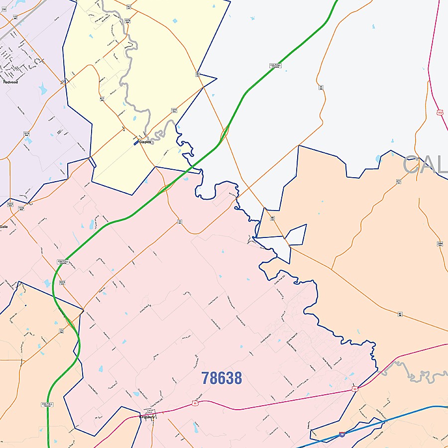 Guadalupe County, TX Colorcast Style Wall Map