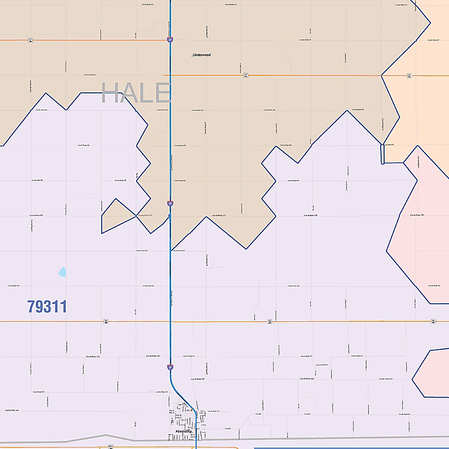 Hale County, TX Colorcast Style Wall Map