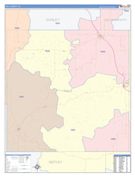 Hall County, TX Colorcast Style Wall Map
