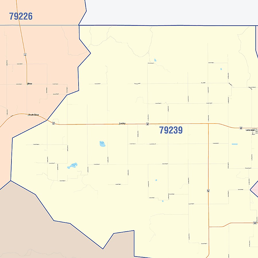 Hall County, TX Colorcast Style Wall Map