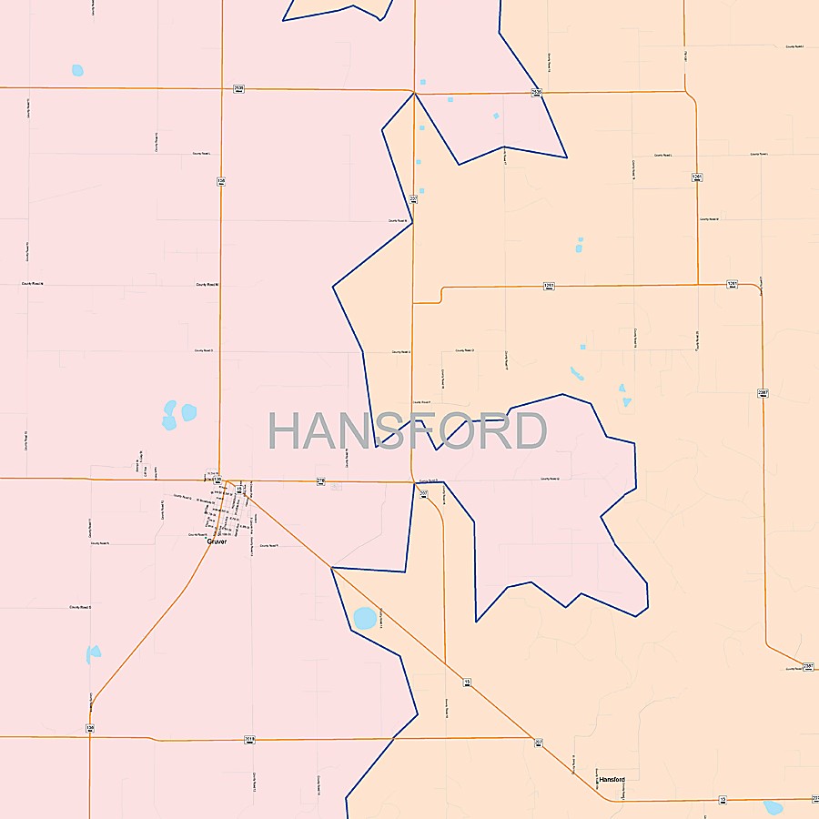Hansford County, TX Colorcast Style Wall Map