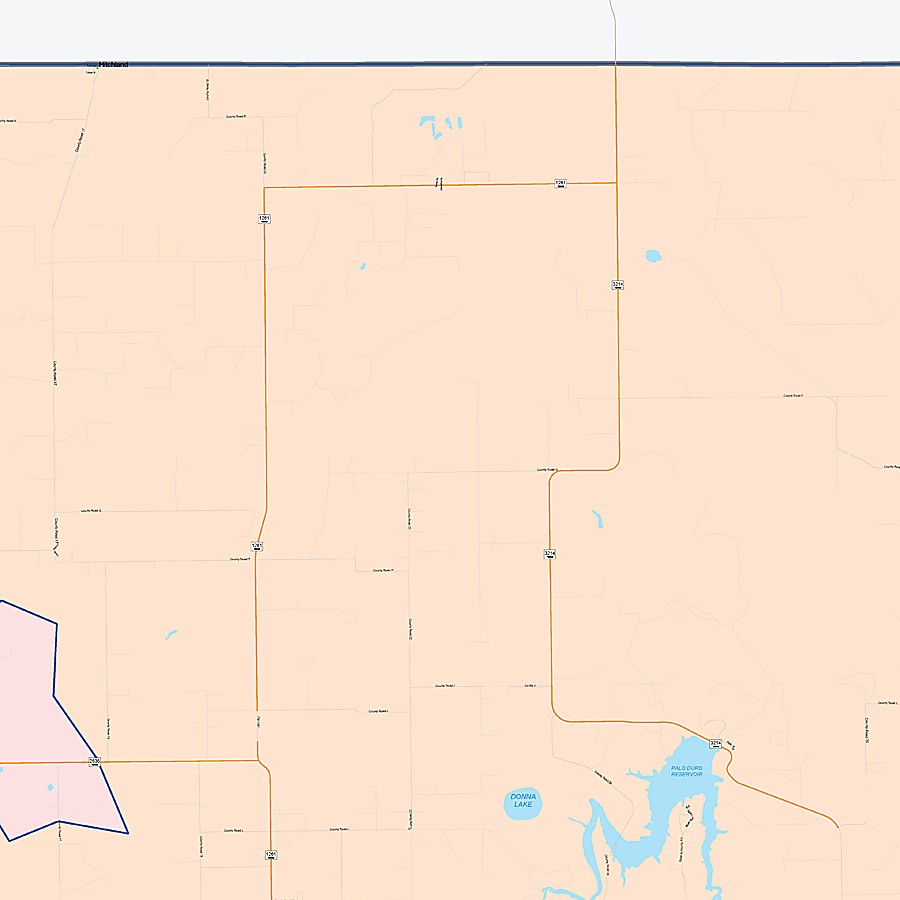 Hansford County, TX Colorcast Style Wall Map