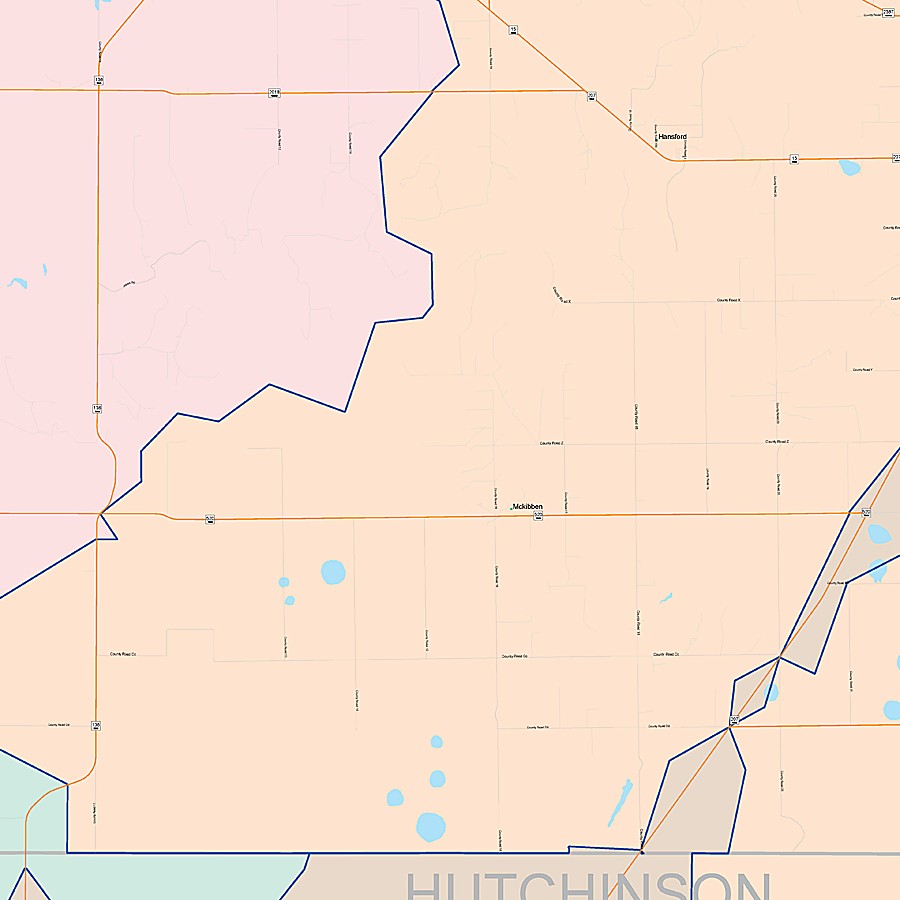 Hansford County, TX Colorcast Style Wall Map