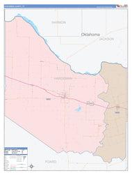 Hardeman County, TX Colorcast Style Wall Map