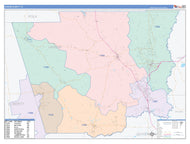 Hardin County, TX Colorcast Style Wall Map