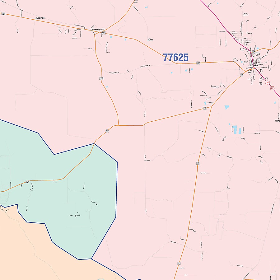 Hardin County, TX Colorcast Style Wall Map