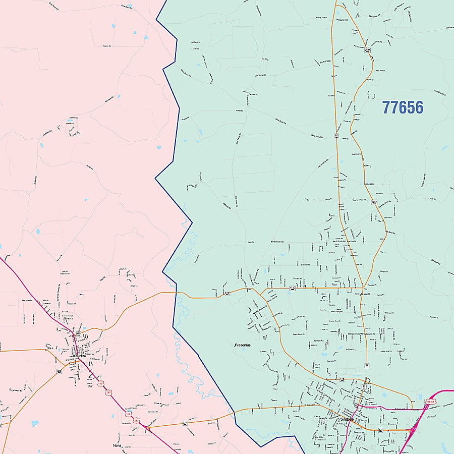 Hardin County, TX Colorcast Style Wall Map