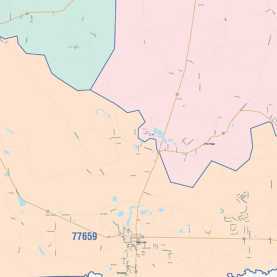 Hardin County, TX Colorcast Style Wall Map
