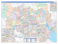 Harris County, TX Colorcast Style Wall Map
