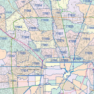 Harris County, TX Colorcast Style Wall Map
