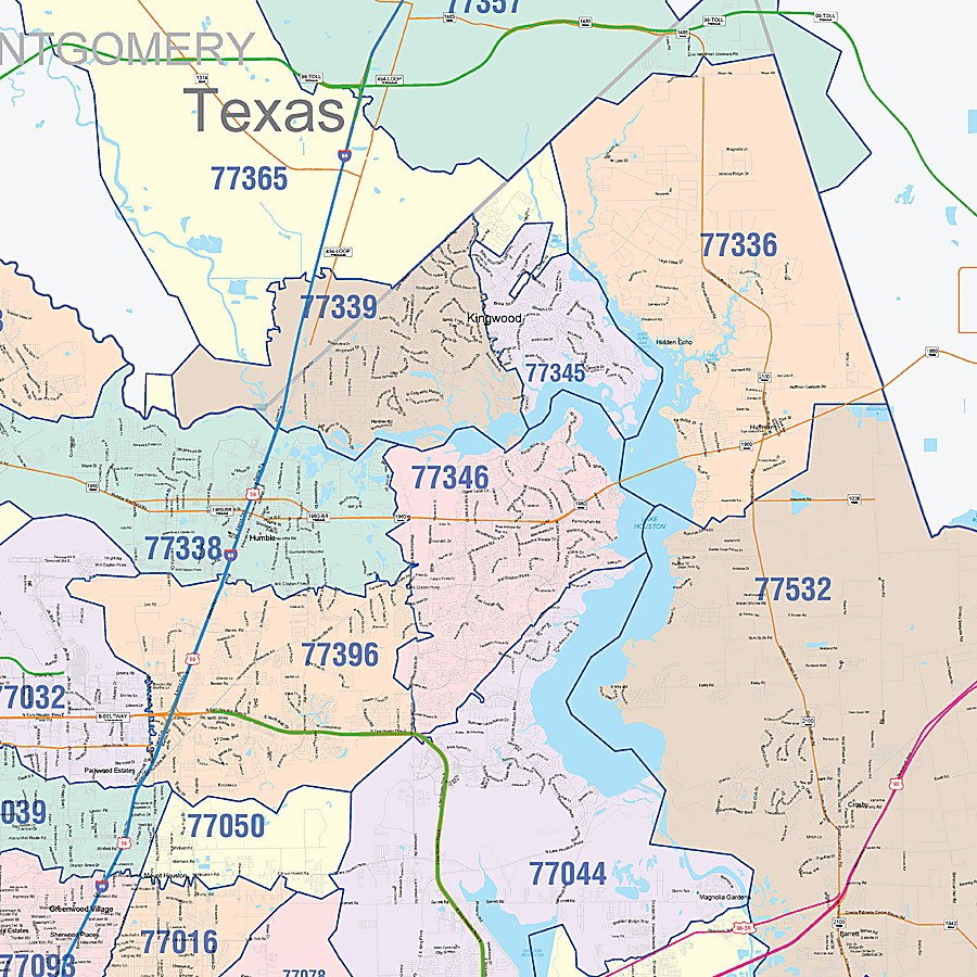 Harris County, TX Colorcast Style Wall Map