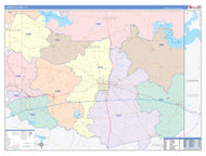 Harrison County, TX Colorcast Style Wall Map