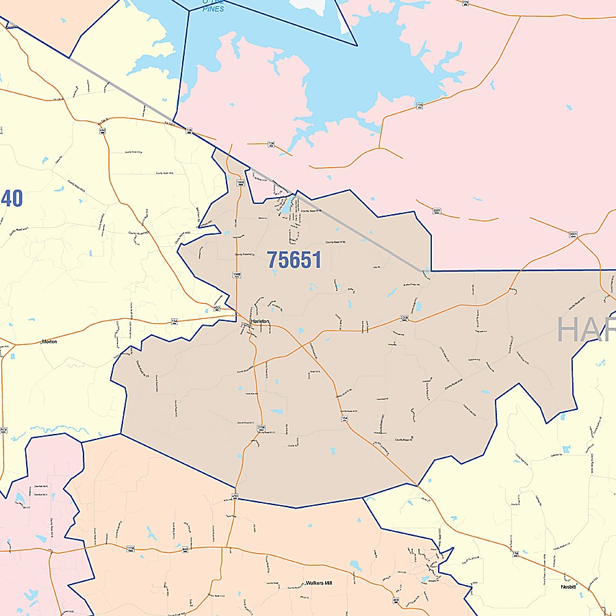 Harrison County, TX Colorcast Style Wall Map
