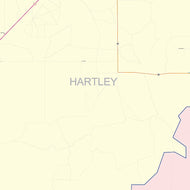 Hartley County, TX Colorcast Style Wall Map