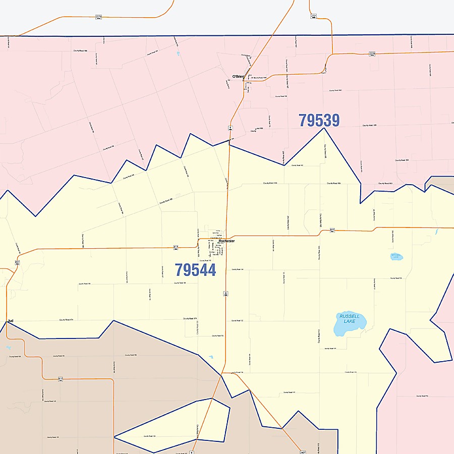 Haskell County, TX Colorcast Style Wall Map