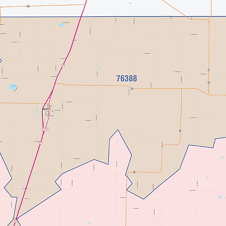Haskell County, TX Colorcast Style Wall Map