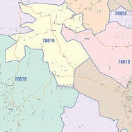 Hays County, TX Colorcast Style Wall Map