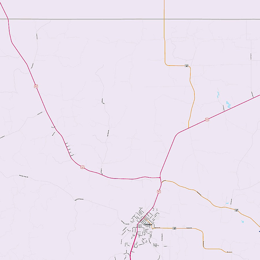 Hemphill County, TX Colorcast Style Wall Map