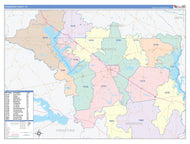 Henderson County, TX Colorcast Style Wall Map