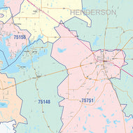 Henderson County, TX Colorcast Style Wall Map