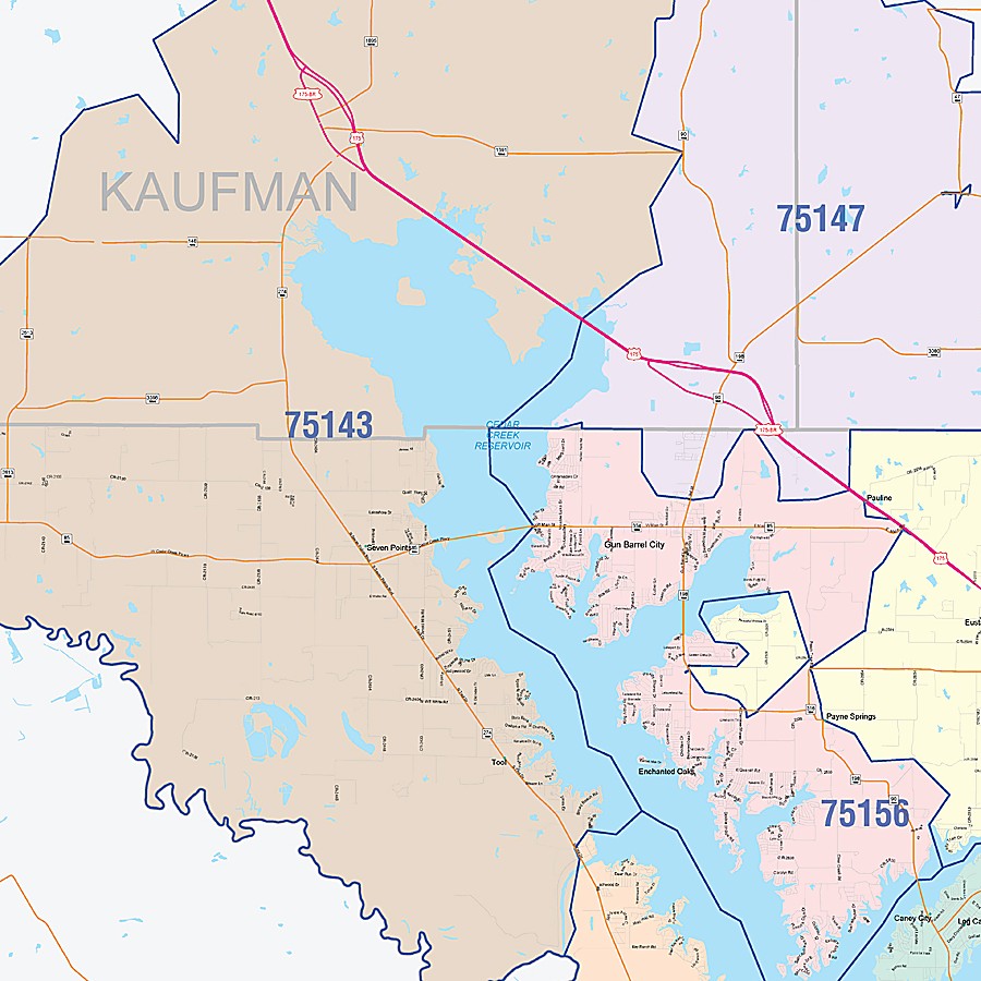 Henderson County, TX Colorcast Style Wall Map
