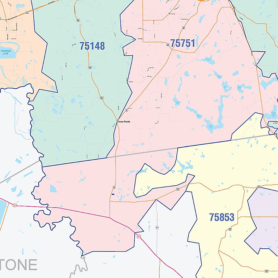 Henderson County, TX Colorcast Style Wall Map