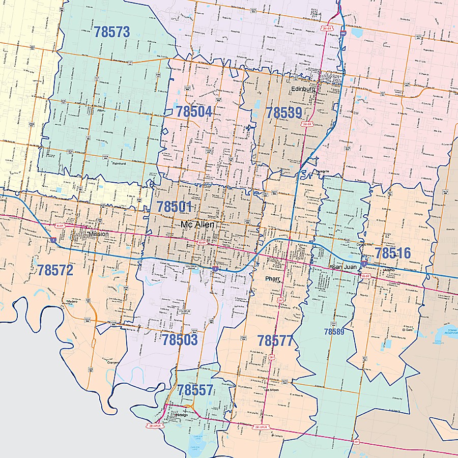 Hidalgo County, TX Colorcast Style Wall Map