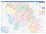 Hill County, TX Colorcast Style Wall Map