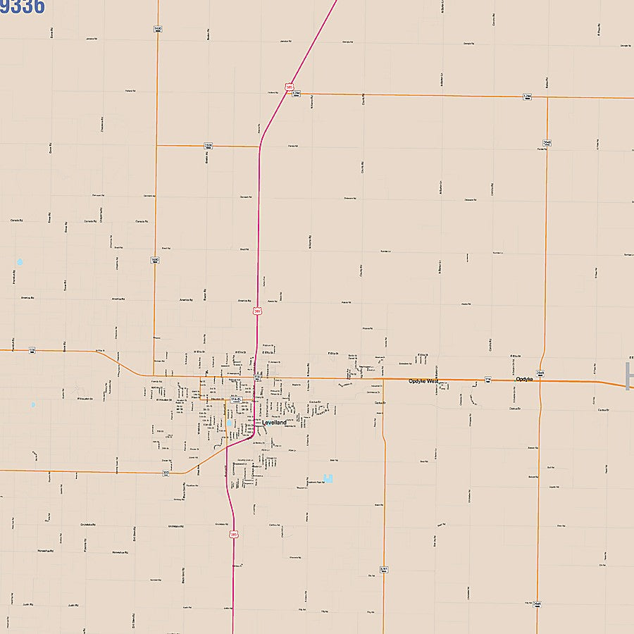Hockley County, TX Colorcast Style Wall Map