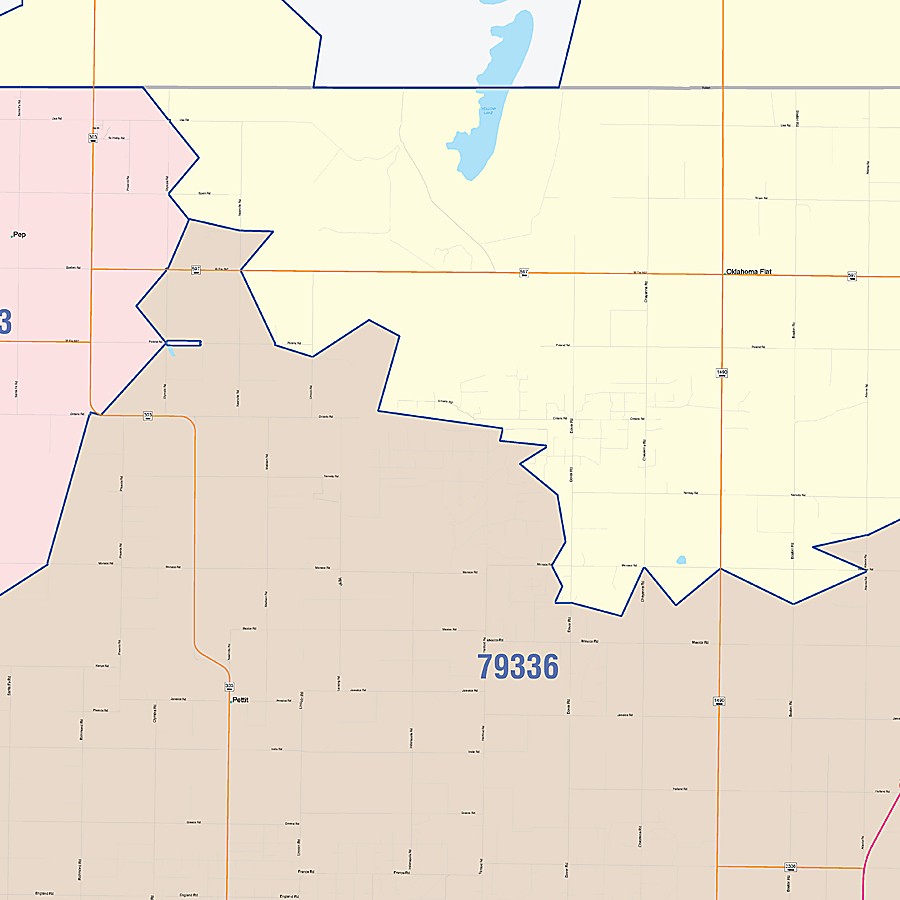 Hockley County, TX Colorcast Style Wall Map