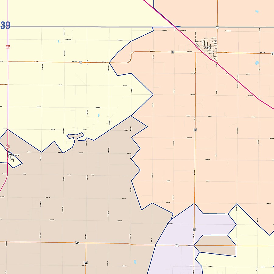 Hockley County, TX Colorcast Style Wall Map