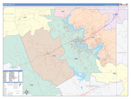 Hood County, TX Colorcast Style Wall Map