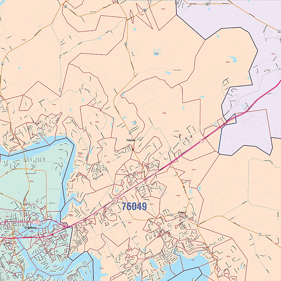 Hood County, TX Colorcast Style Wall Map