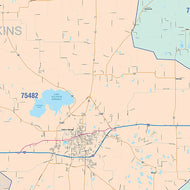 Hopkins County, TX Colorcast Style Wall Map