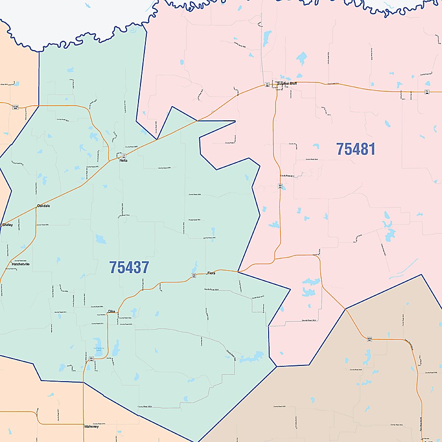 Hopkins County, TX Colorcast Style Wall Map
