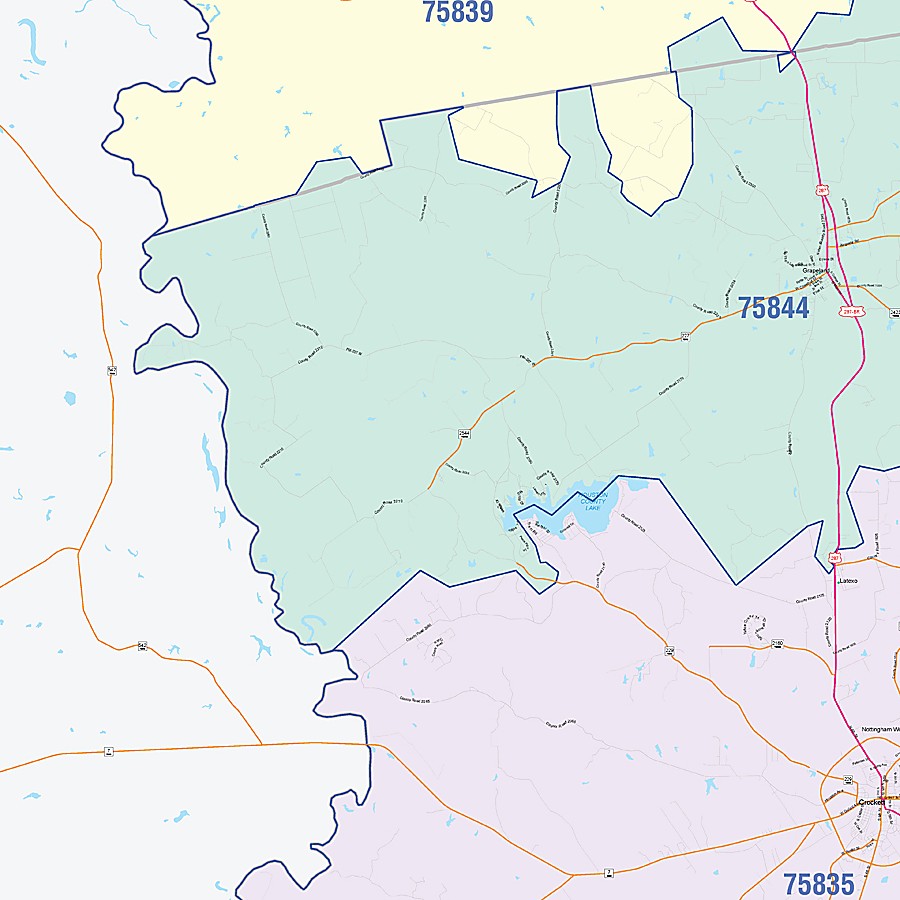 Houston County, TX Colorcast Style Wall Map