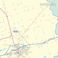 Howard County, TX Colorcast Style Wall Map