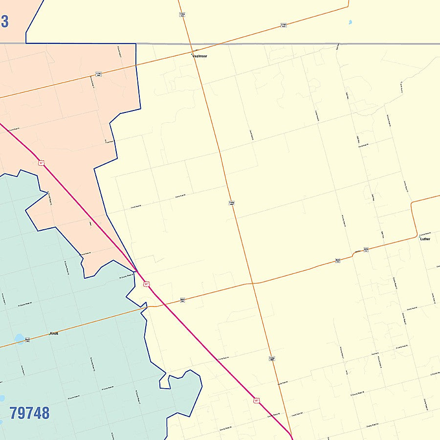 Howard County, TX Colorcast Style Wall Map