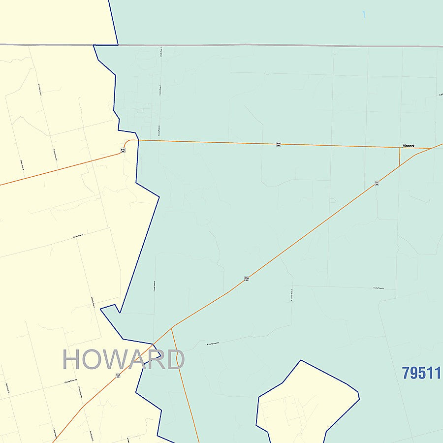 Howard County, TX Colorcast Style Wall Map
