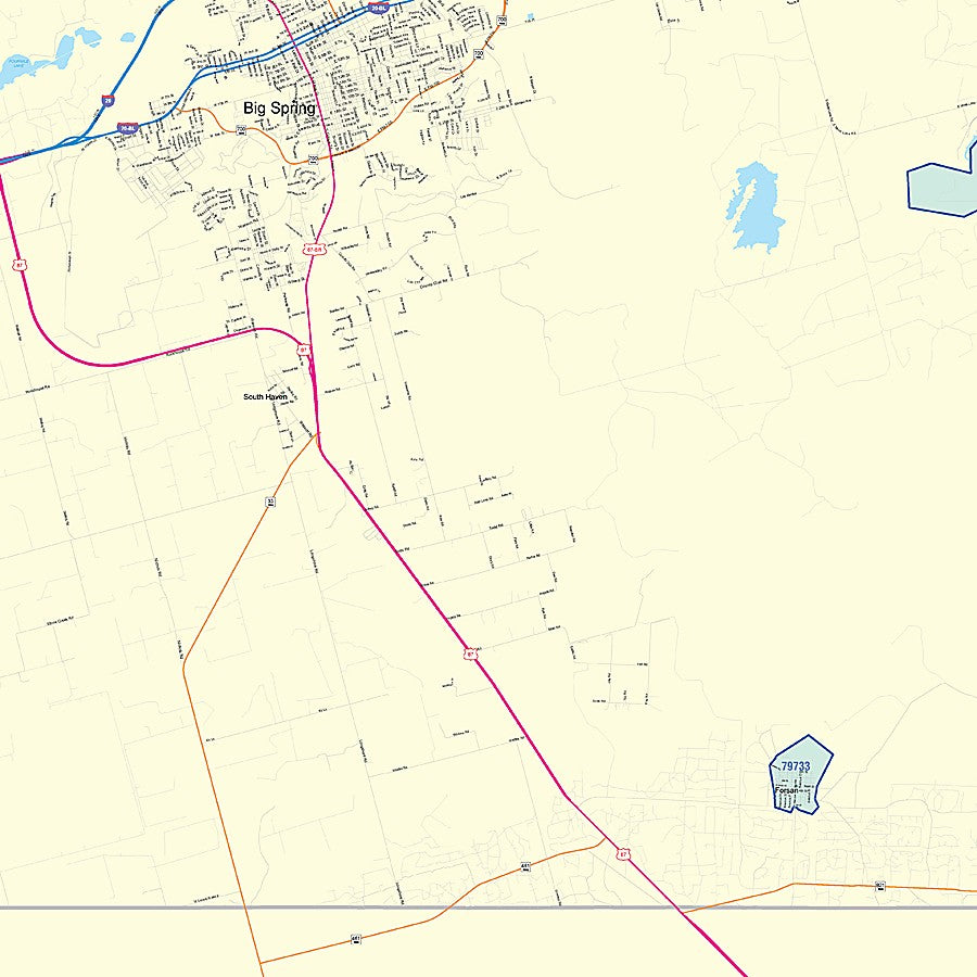 Howard County, TX Colorcast Style Wall Map