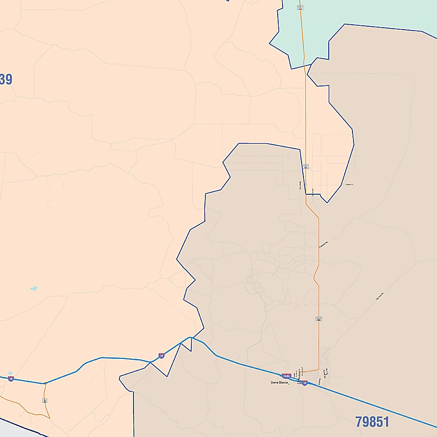 Hudspeth County, TX Colorcast Style Wall Map