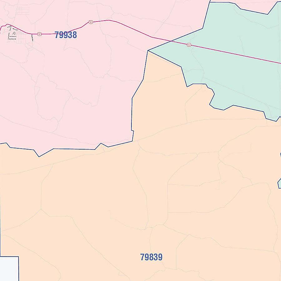 Hudspeth County, TX Colorcast Style Wall Map