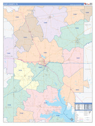 Hunt County, TX Colorcast Style Wall Map