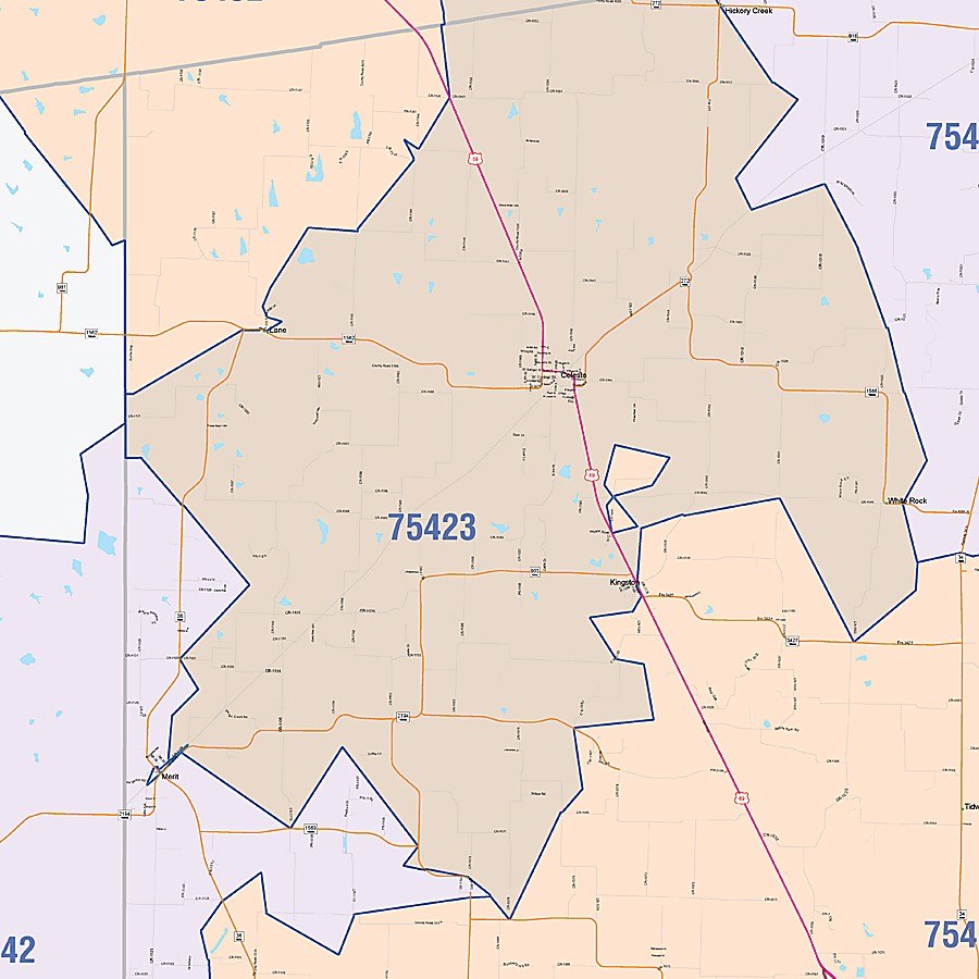 Hunt County, TX Colorcast Style Wall Map