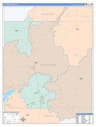 Hutchinson County, TX Colorcast Style Wall Map