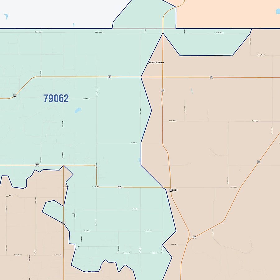 Hutchinson County, TX Colorcast Style Wall Map