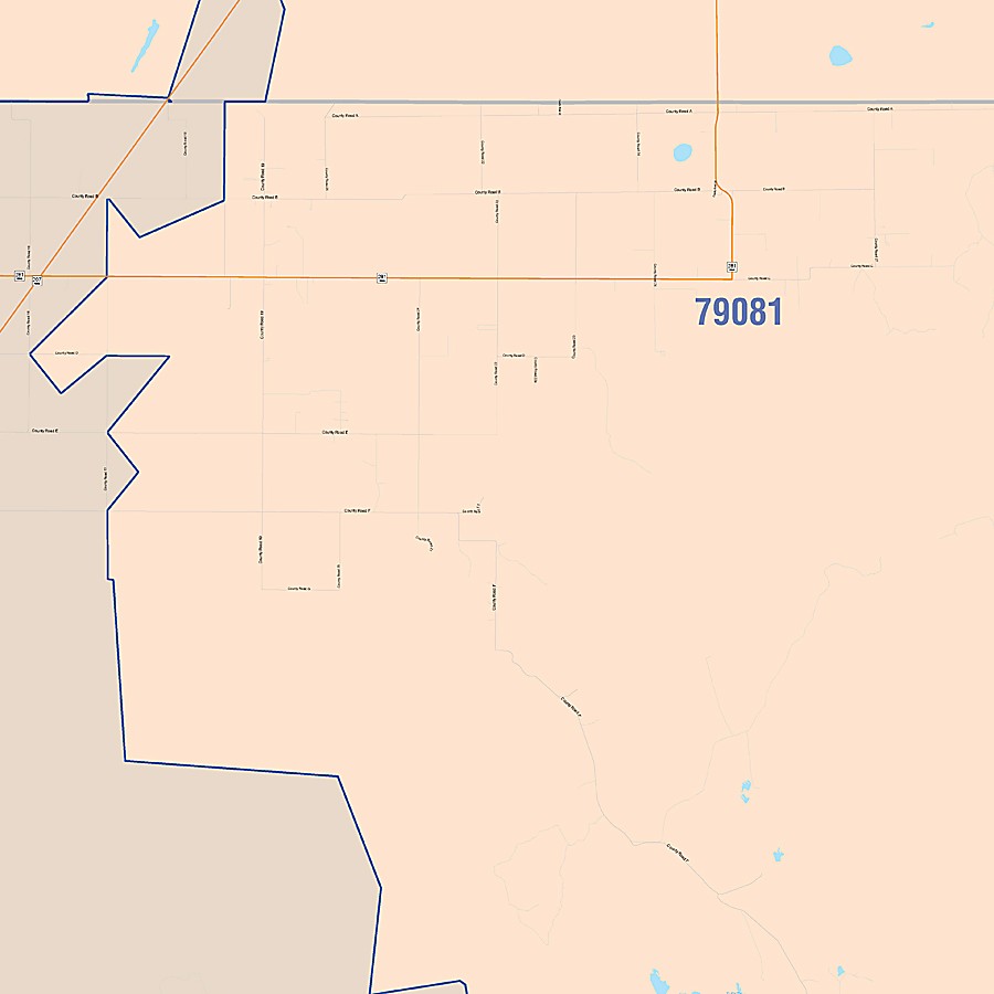 Hutchinson County, TX Colorcast Style Wall Map
