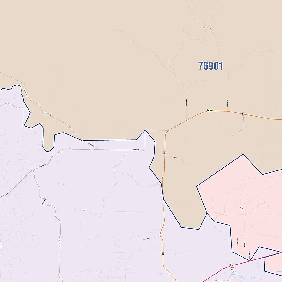 Irion County, TX Colorcast Style Wall Map